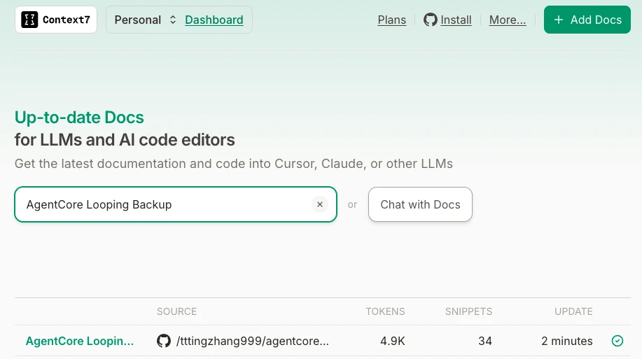 context7 search custom repo